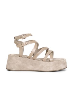 Sandalen met sleehak - beige