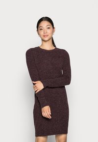 Vero Moda VMDOFFY O NECK DRESS - Vestido de malha - port royale detail black melange