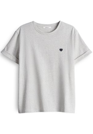 OPUS, SERZ HEART DETAIL - T-shirt basic - grey