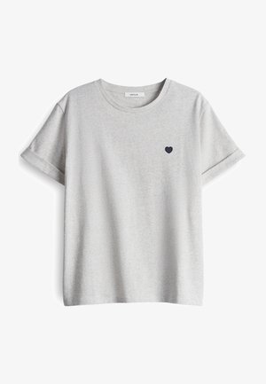 OPUS, SERZ HEART DETAIL - T-shirt basic - grey