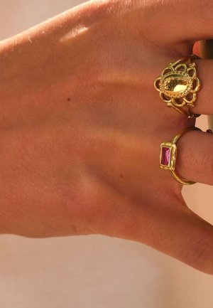My Jewellery, VINTAGE SIGNET RING WITH FLOWER - Anillo - gold-coloured