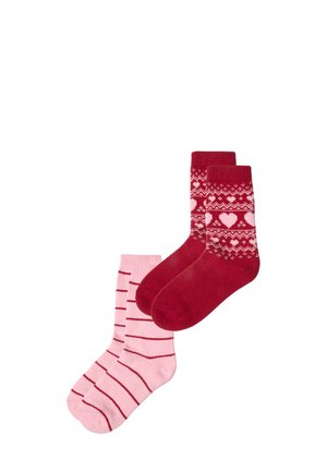 CANDY CANE CLUB 2 PACK - Strumpor - red rose with print