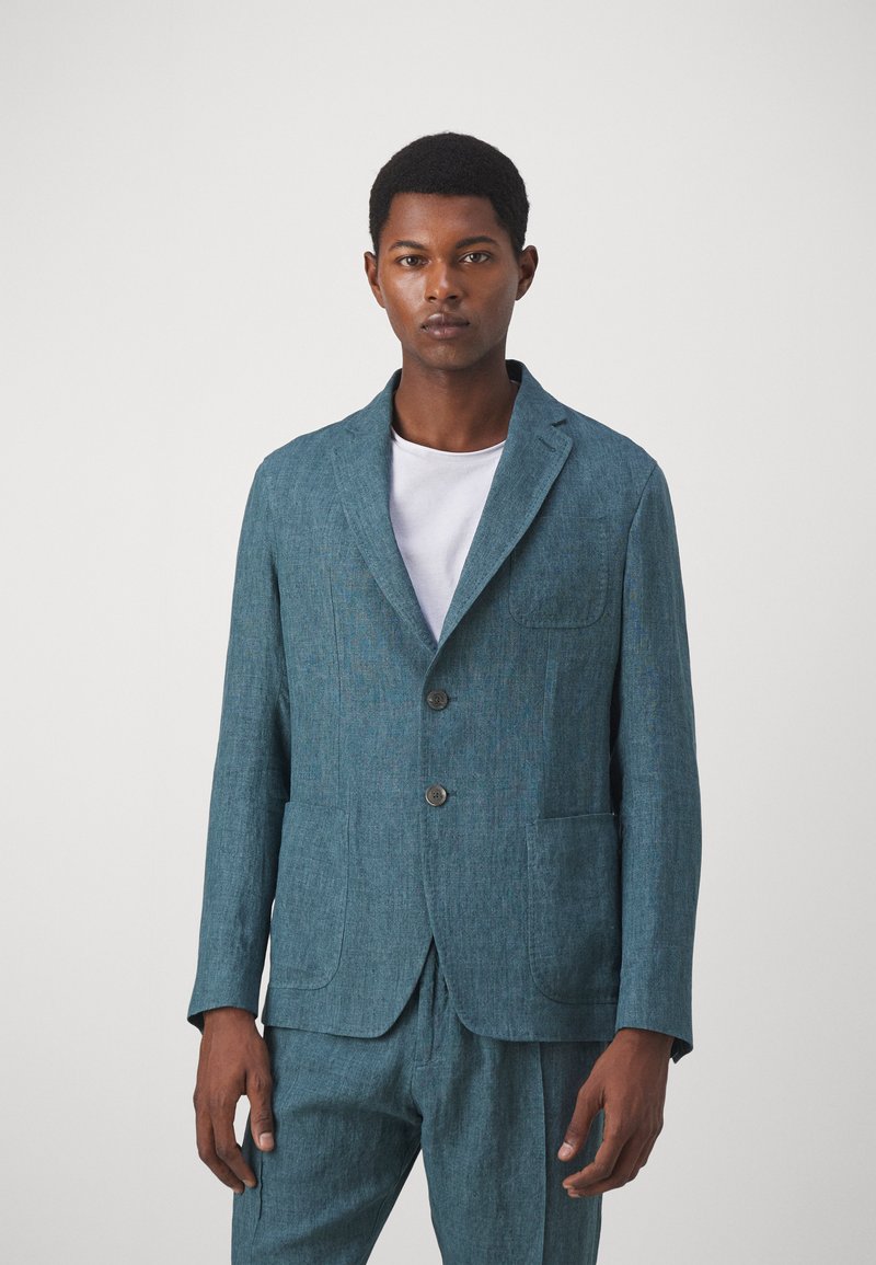 GIBZ Blazer Lin Homme Deux Boutons – Casual Slim Fit, Léger & Respirant Non Doublé