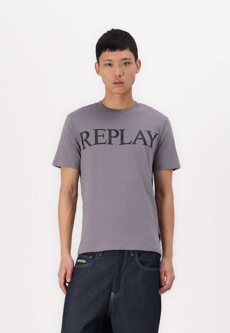 Replay T-shirt con stampa - lead grey