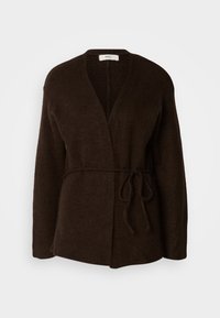 WRAP CARDIGAN - Kardigán - chocolate brown