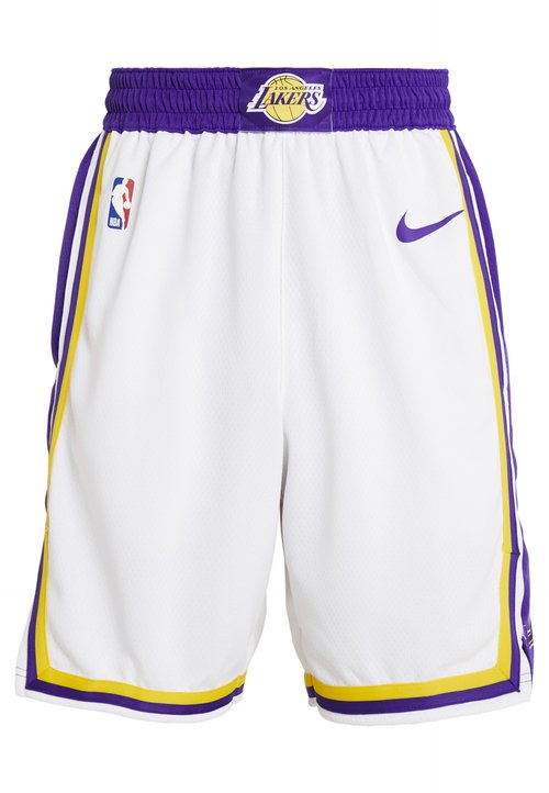 Nike NBA Association Edition SW Fan Edition Lakers Basketball Shorts White — foto 5