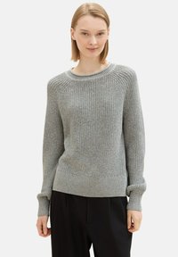 TOM TAILOR DENIM CREW NECK - Vesta - cement grey mélange