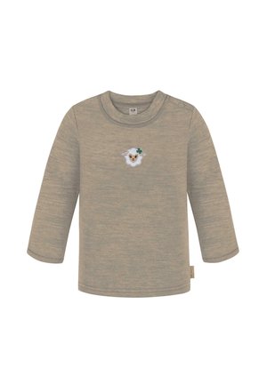 MERINO  FEINSTRICK WOLL WINTERPULLOVER MIT KNOPF - Unterhemd/-shirt - beige