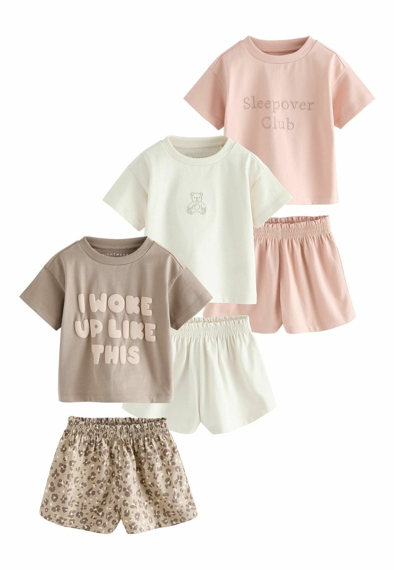 Next REGULAR FIT - SHORT PYJAMAS 3 PACK - Pyjama - brown cream/bruin ...