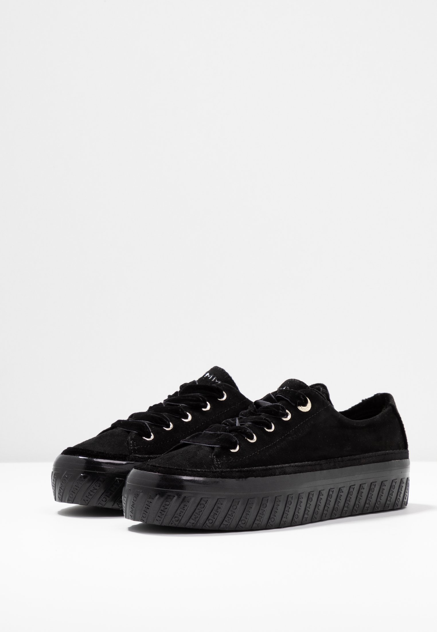 velvet platform trainers