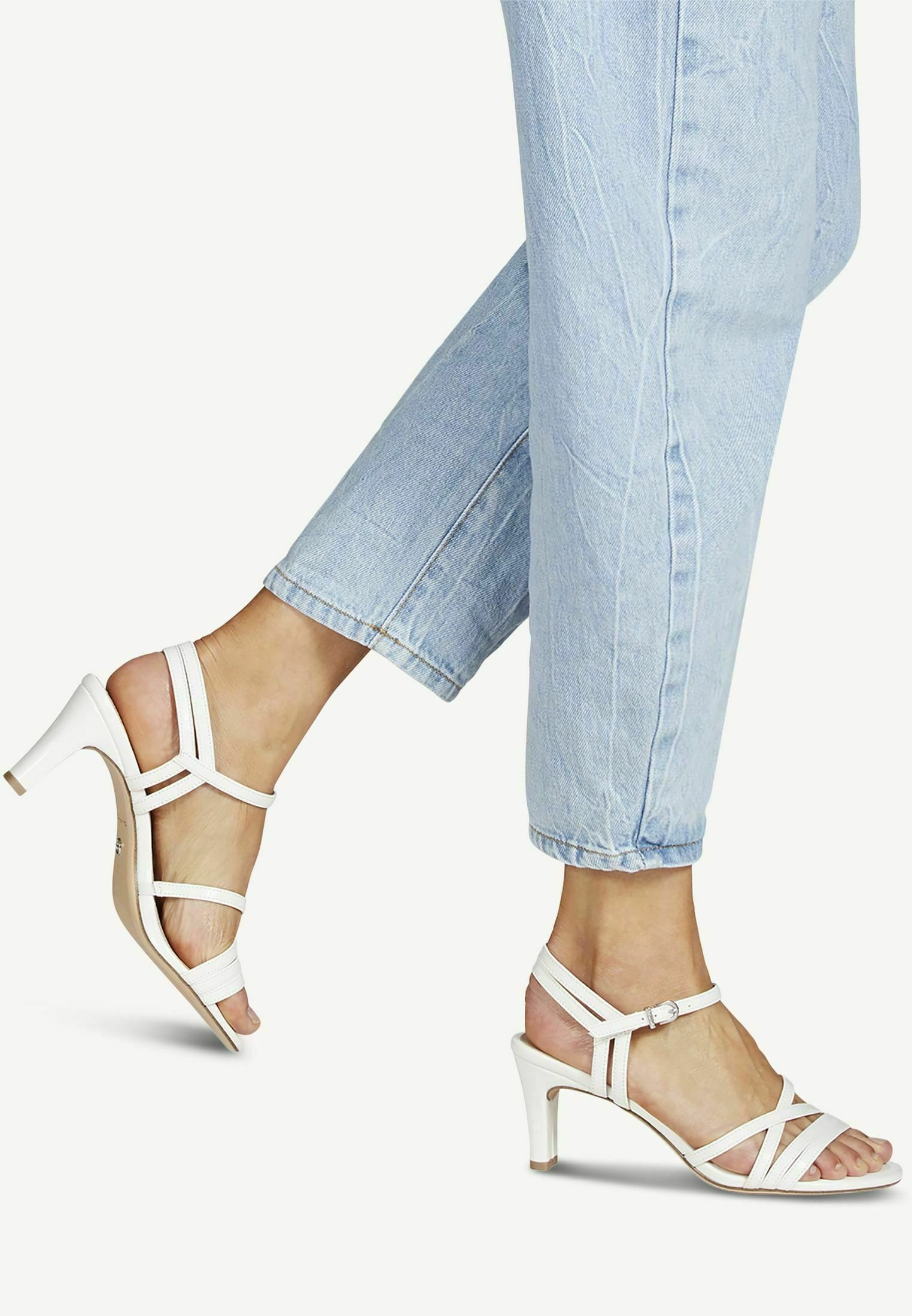 Tamaris Sandalen - white patent/wit - Zalando.be