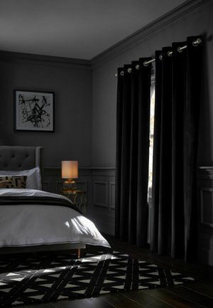 Next, MATTE VELVET EYELET CURTAINS - Curtains - black