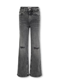 ONLY GIRLS GJUICY LIFE WIDE LEG DEST - Jeans a sigaretta - medium grey denim
