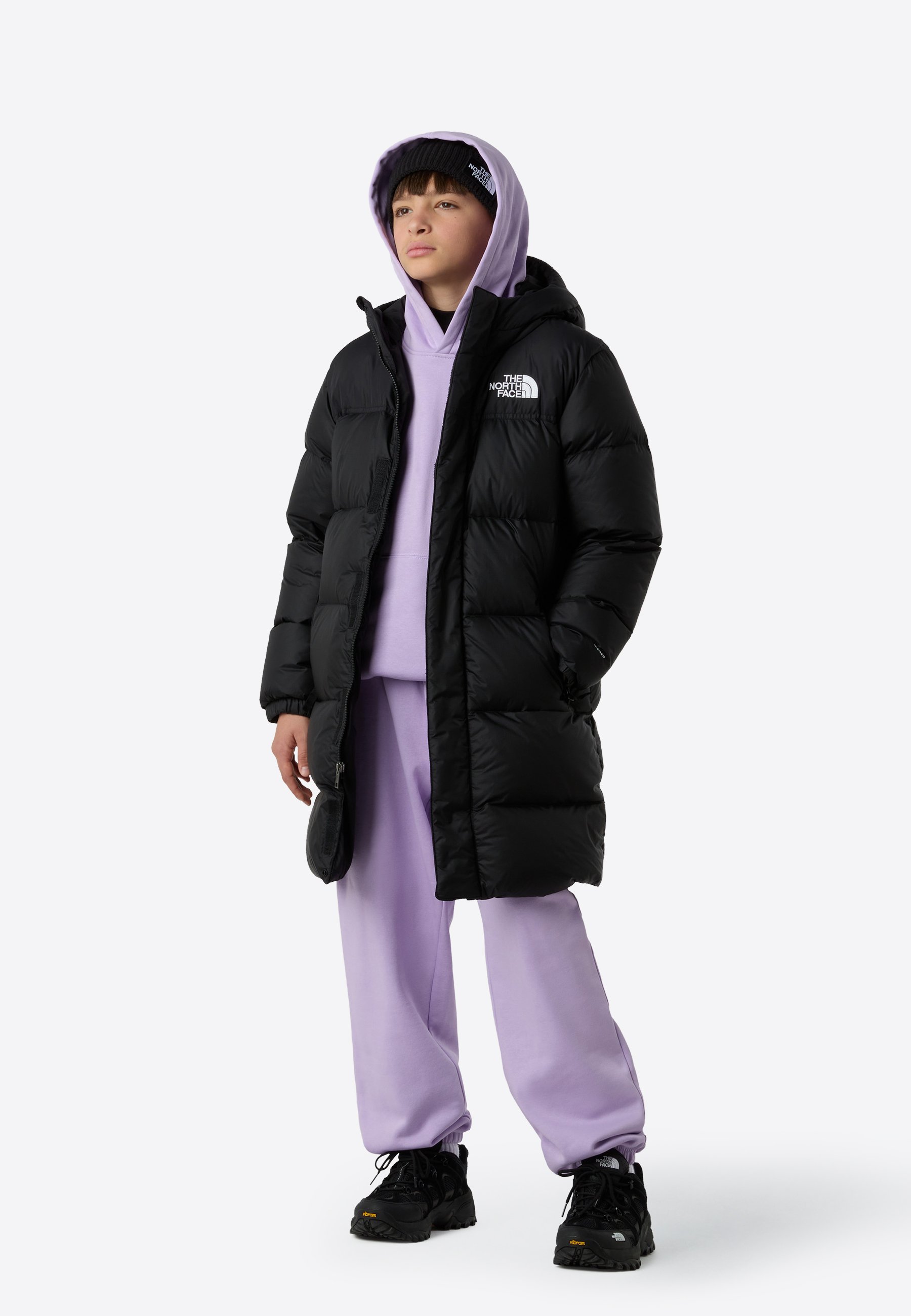 The North Face TEEN NUPTSE LONG UNISEX - Down coat - black