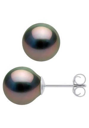 UNEA EARRINGS TAHITIAN PEARL 8-9 MM FINE SILVER 925/1000 - Boucles d'oreilles - noir