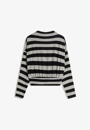 Bershka, STRIPED SWEATER - Pullover - dark grey