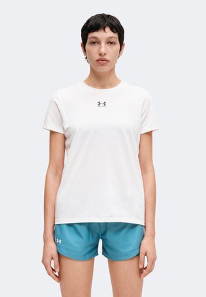 Under Armour, RIVAL CORE - Sport T-shirt - white/black