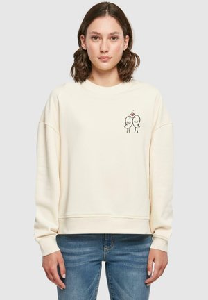 Merchcode HUGS LOVE-BIRDS LOVE CREWNECK - Sweater - whitesand