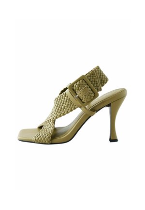 High heeled sandals - khaki green