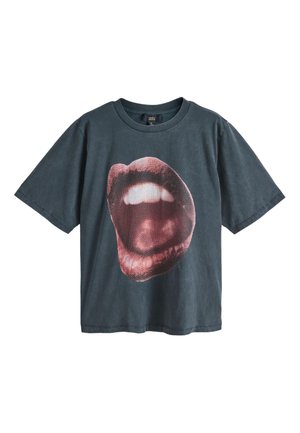 Rockett St George REGULAR FIT - LIPS GRAPHIC - Camiseta estampada - grey