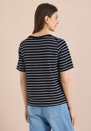 Cecil, T-SHIRTS MIT STREIFEN IM 2ER-PACK - T-shirt con stampa - vanilla white/universal blue