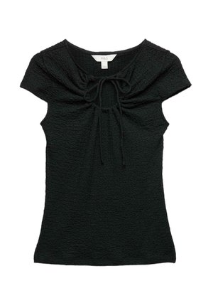 Marks & Spencer, TEXTURED KEYHOLE TOP. - Bluse - black