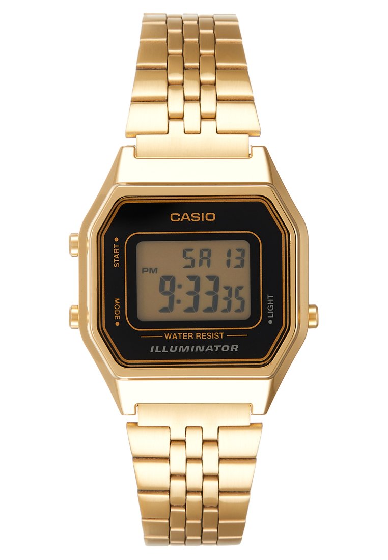 Casio Orologio Digitale Unisex D171 – Quadrante E Maglia In Oro, Rete, 37.4x35.5x6mm