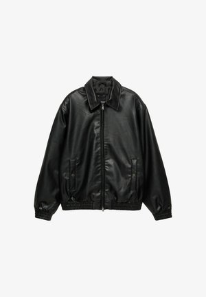 PULL&BEAR, Veste en similicuir - black