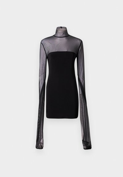 Norma Kamali RIBBON SLEEVE TURTLE NECK  - Kokteiļkleita/ballīšu kleita - black