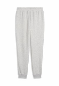 Hellgraue Jogginghose aus weichem Material. Mit elastischem Bund und schmalen Bündchen an den Knöcheln. Einfaches Design, ohne sichtbare Muster oder Details.