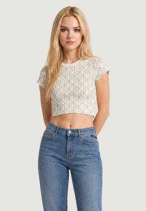 Calvin Klein Jeans, LV047G830G - T-shirt con stampa - cream