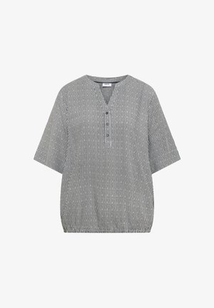 Cecil, KURZARM BLUSE MIT SPLIT NECK UND STREIFEN - Bluse - palm breeze green