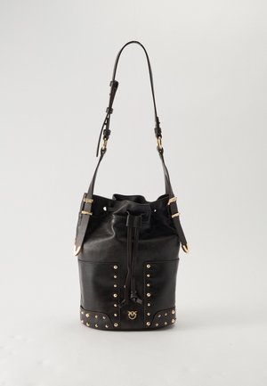 Pinko, BUCKET MINI PATCH - Sac à main - dark brown/gold-coloured