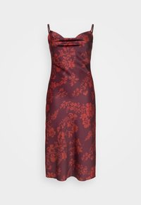 AUTUMN WEDDING - CARA COWL NECK PRINT MIDI - Rochie cocktail/Rochie petrecere - brown/burnt orange