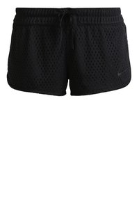 Svarta atletiska shorts gjorda av perforerat tyg med elastisk midja och dragsko. Har en liten logotyp på vänstra sidan.