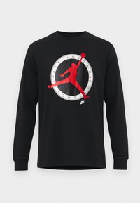 CREW - Maglietta a manica lunga - black/university red