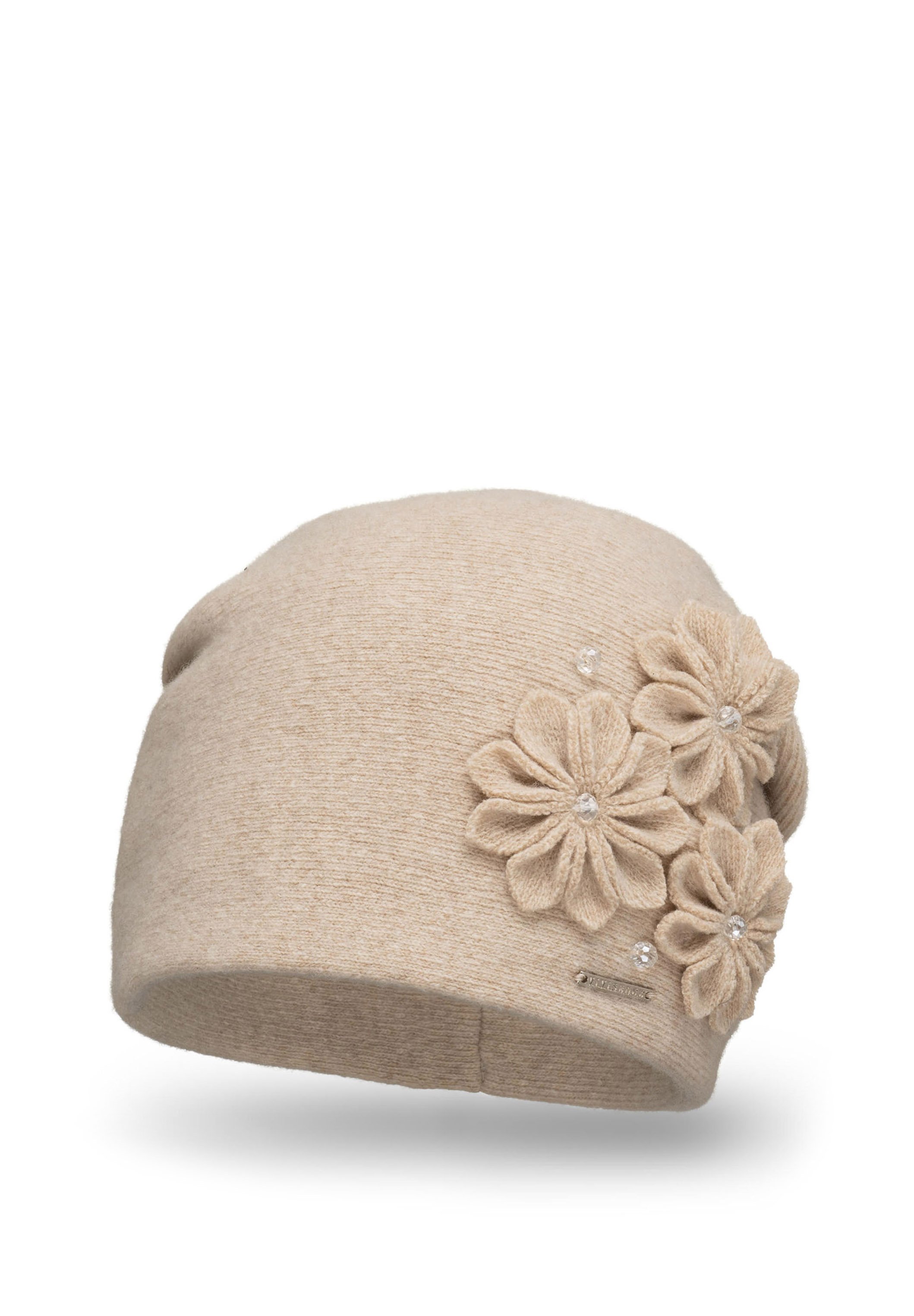 VIVISENCE Damen Beanie – Warme Wintermütze Mit Innenfutter, Schleifen Und Perlen, Modell 7089