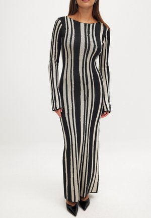 Gebreide jurk - black beige