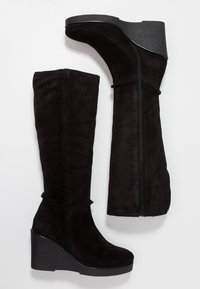 mint&berry Botas de cuña - black