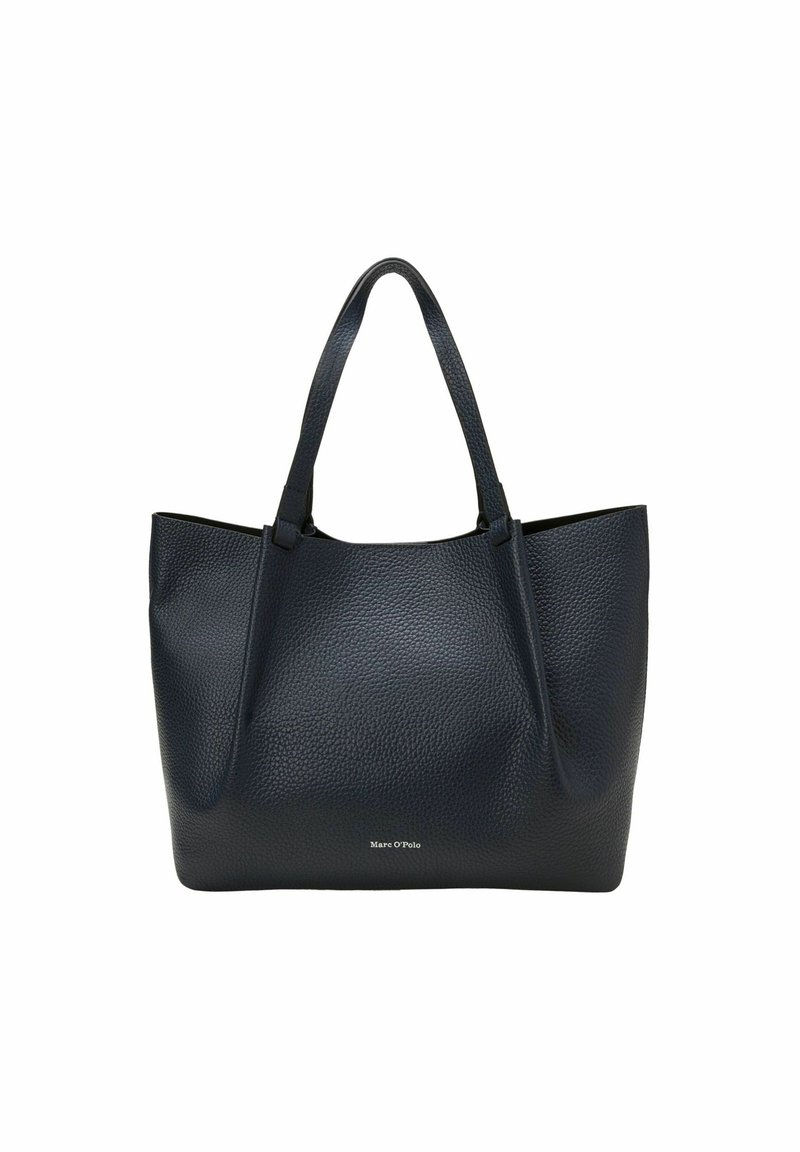 Sac cabas en cuir noir texturé avec deux bretelles et petit logo "Marc O'Polo" au centre devant.