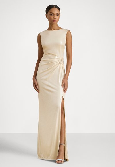 Ralph Lauren Black Dress Lauren Ralph Lauren METALLIC KNIT SLEEVELESS GOWN  Abiti Per Occasioni Speciali Champagne/