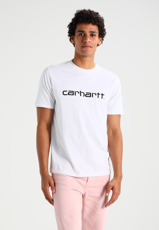 SCRIPT - T-shirt imprimé - white/black