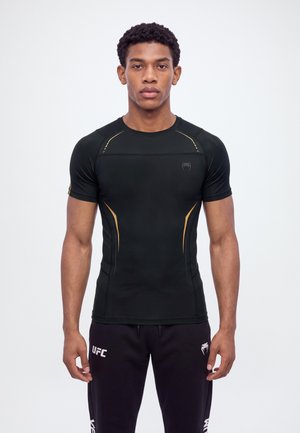 Venum, SHORT SLEEVE RASHGUARD - Потник - black/gold-coloured