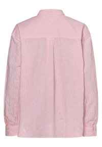 Långärmad skjorta i rosa och vita vertikala ränder. Har en knapp-mässig krage, en ryggsömn och knappade manschetter. Mjuk, lättvävd tyg.