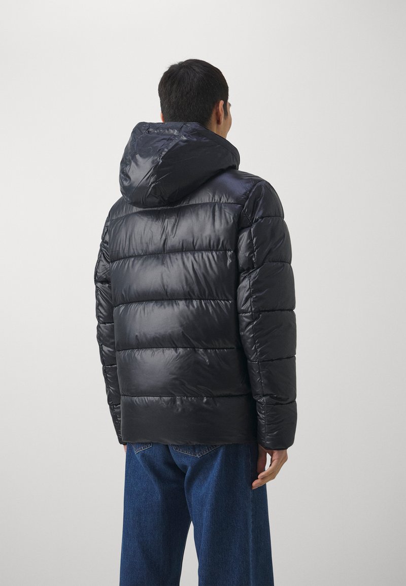Michael Kors HOODED LOGO TAPE PUFFER - Winterjacke - black/schwarz 