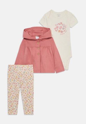 SET - Mikina s kapucňou - pink/off white