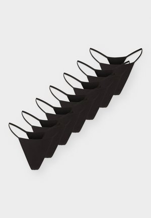 7 PACK - Nohavičky string - black