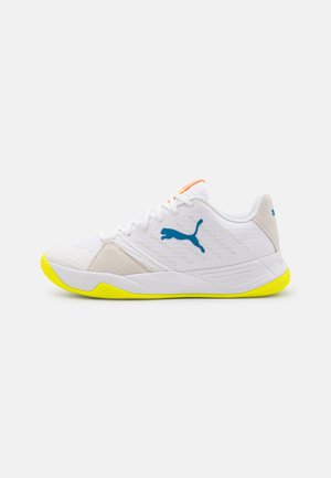 ACCELERATE PRO - Handball shoes - white/mykonos blue/yellow alert/nimbus cloud