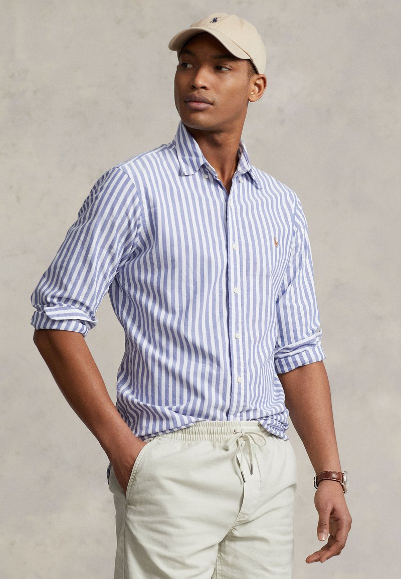 Polo Ralph Lauren STRIPED OXFORD SHIRT - Košeľa - heritage royal/white
