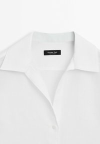 Massimo Dutti OPEN COLLAR LONG SLEEVE - Skjortebluser - white